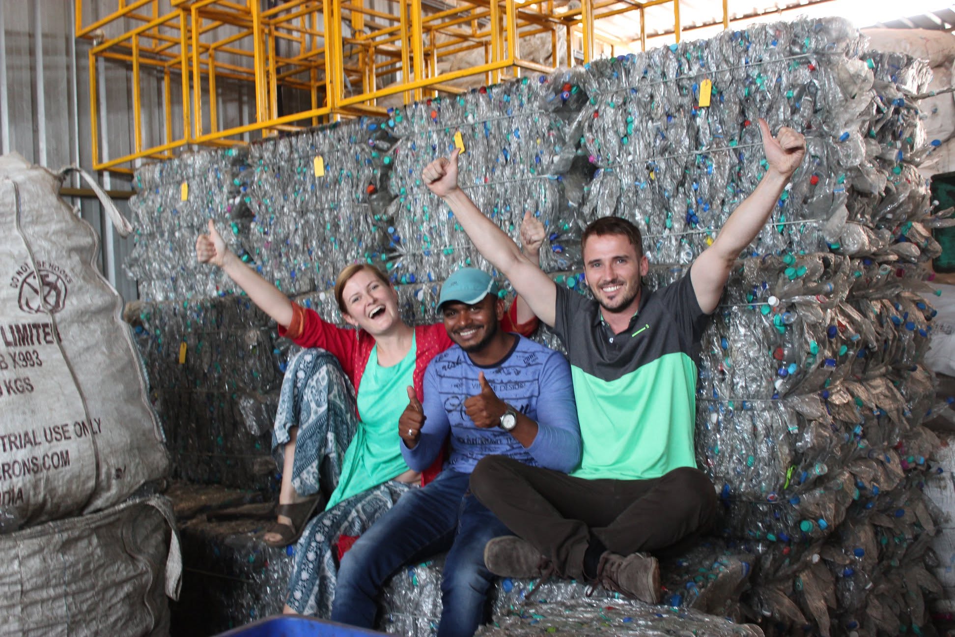 Mia with the Plastics For Change team in India